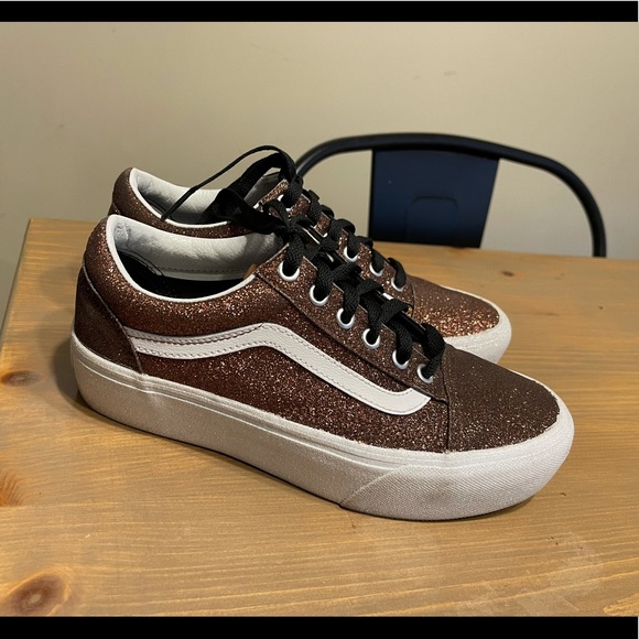 Old skool brown sparkly vans - Picture 2 of 4